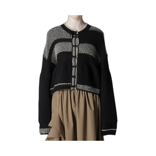 Naitive Jacquard Desing Knit Cardigan