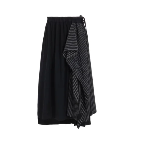 Cotton/Crepe De Chine Flare Skirt