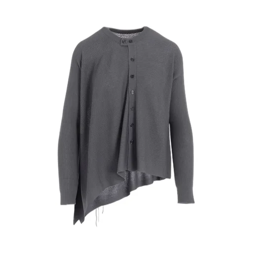 Ribbed Asymmeteric Cardigan