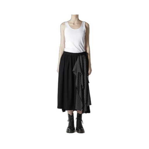 Cotton/Crepe De Chine Flare Skirt