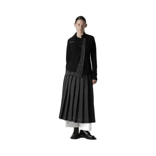 W/Ny Jersey Unbalanced Collar Cardigan