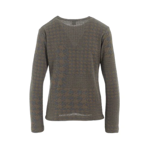 Houndstooth Unbalanced Long Sleeve T