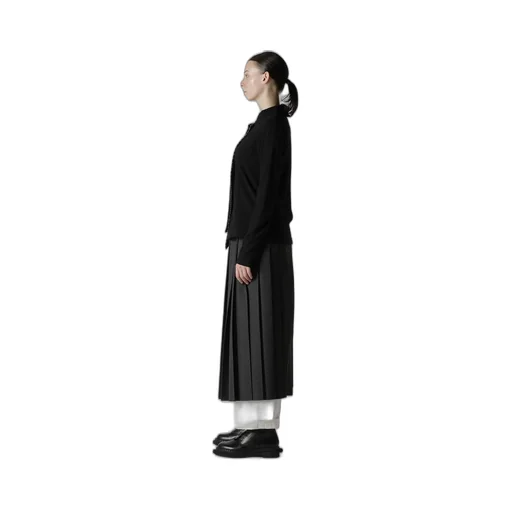 W/Ny Jersey Unbalanced Collar Cardigan
