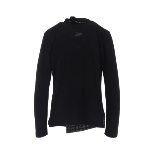 W/Ny Jersey Unbalanced Collar Cardigan