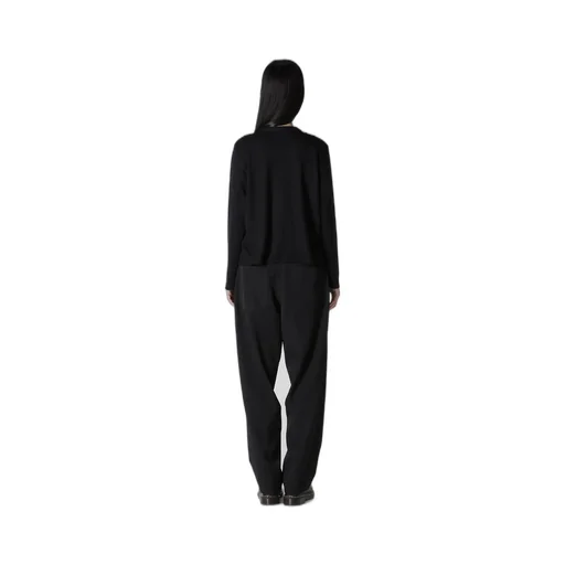 Cotton/Crepe De Chine Flare 3-Button Cardigan