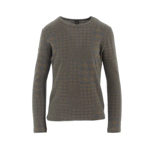 Houndstooth Unbalanced Long Sleeve T