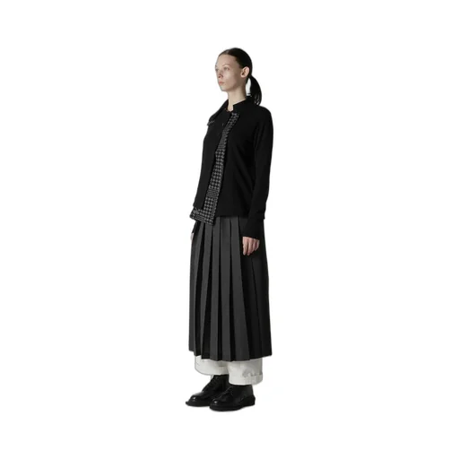 W/Ny Jersey Unbalanced Collar Cardigan