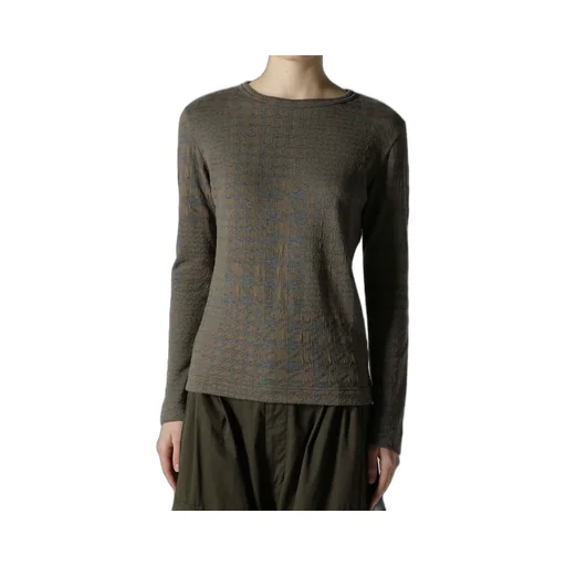 Houndstooth Unbalanced Long Sleeve T
