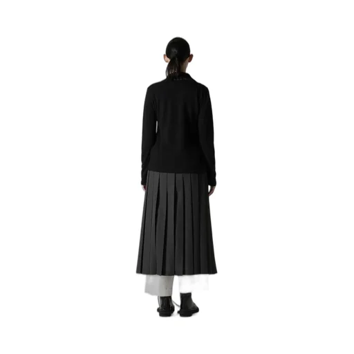 W/Ny Jersey Unbalanced Collar Cardigan