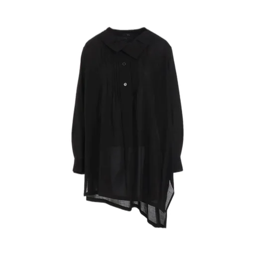 Cotton Viyella Pintuck Asymmeteric Blouse