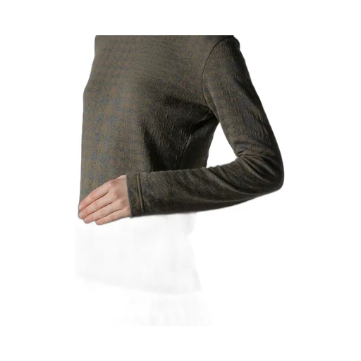 Houndstooth Unbalanced Long Sleeve T