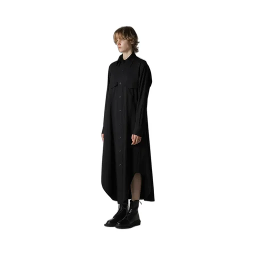 Wool Brend Twill Military Long Dress