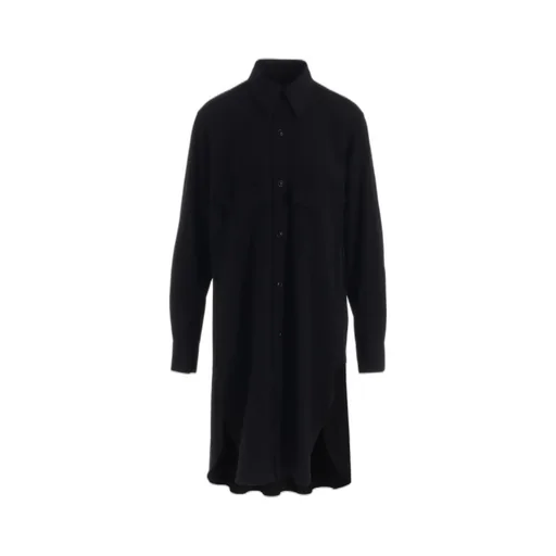 Wool Brend Twill Military Shirt Dress