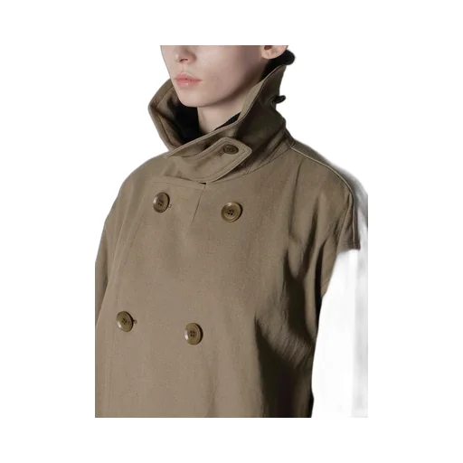 Cotton Linen Twill Half Pea Coat