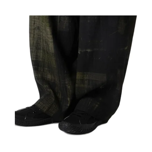 Faded Plaid 6Oz Denim Double Tuck Wide Pants