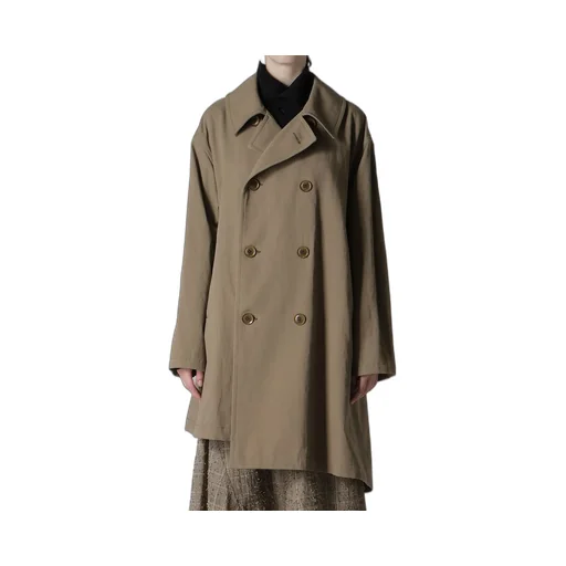 Cotton Linen Twill Half Pea Coat