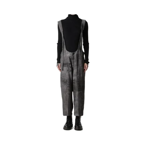 Patch Design Print Fish Tail Dress Overalls