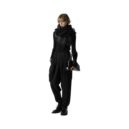Wool Brend Twill Rib Hem Pants