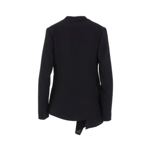 Wool Serge Right Cloth Asymmeteric Jacket