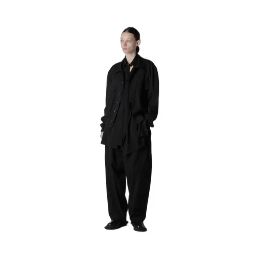 Wool Brend Twill Shirt Collar Blouson