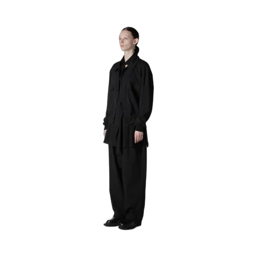 Wool Brend Twill Shirt Collar Blouson
