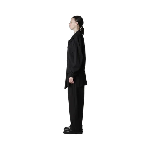 Wool Brend Twill Shirt Collar Blouson