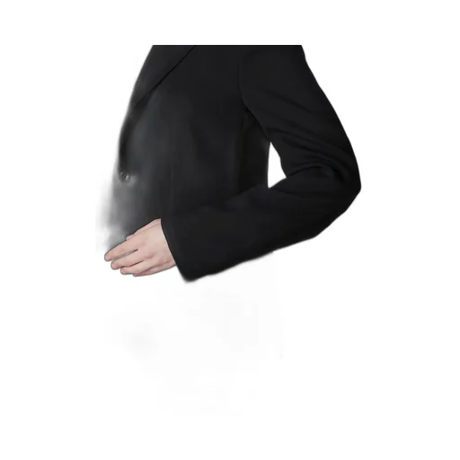 Wool Serge Right Cloth Asymmeteric Jacket