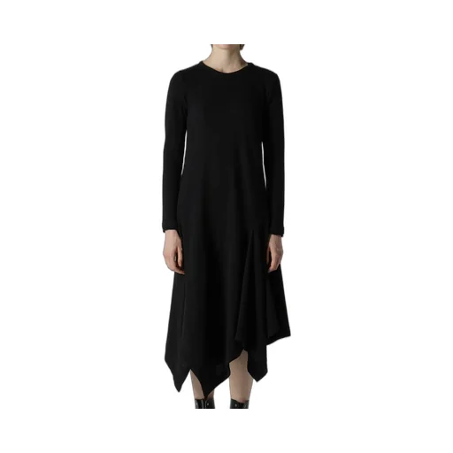 W/Ny Jersey Round Neck Flare Dress