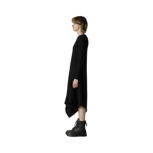 W/Ny Jersey Round Neck Flare Dress