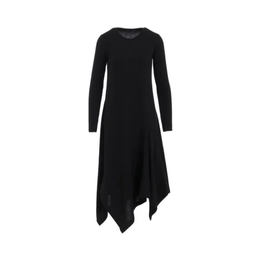 W/Ny Jersey Round Neck Flare Dress
