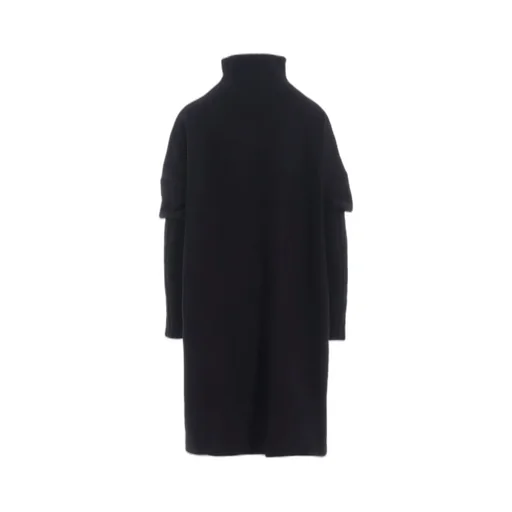 Knit Conbination High Neck Dress