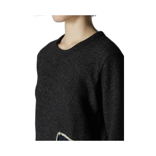 Knit Conbination Assymetric Pullover
