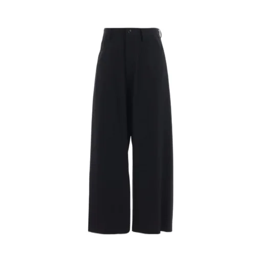 Wool Serge Long Straight Pants