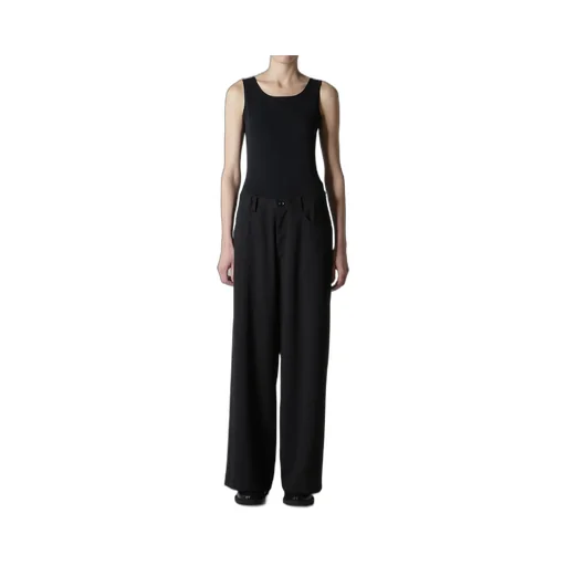 Wool Serge Long Straight Pants