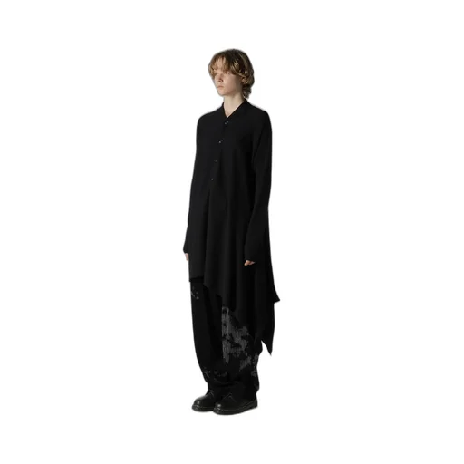 Wool Asymmetric Long Cardigan