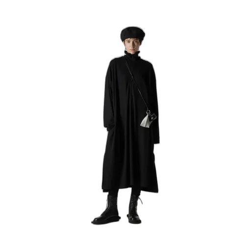 Mild Washable Jersey Stand-Up Collar Dress