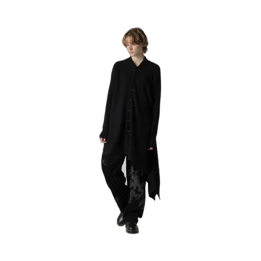 Wool Asymmetric Long Cardigan