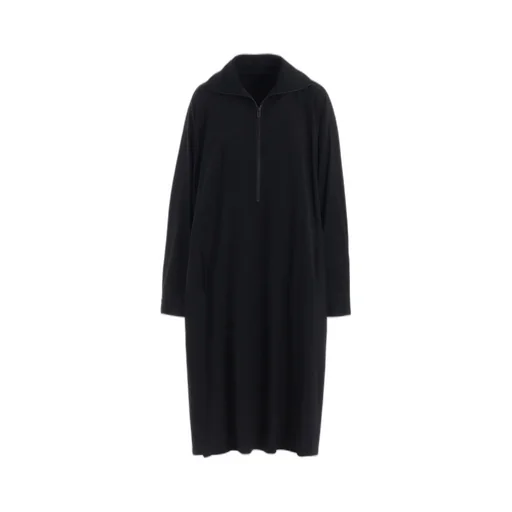 Wool Brend Twill Stand-Up Collar Dress