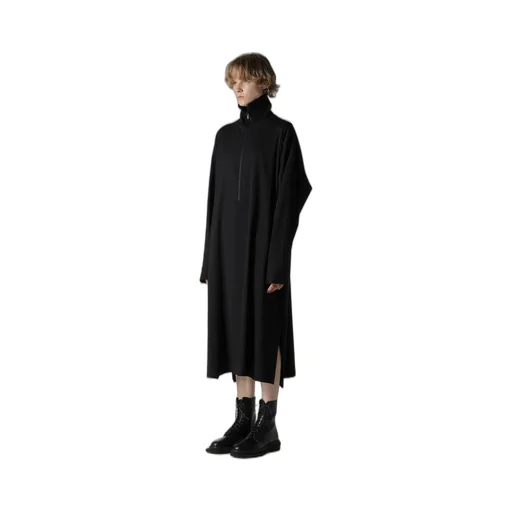 Wool Brend Twill Stand-Up Collar Dress