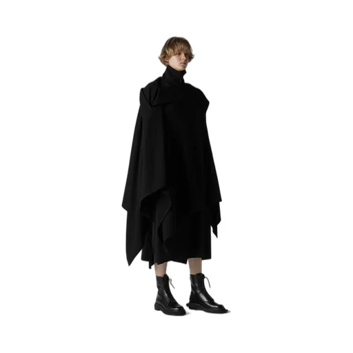Wool Brend Twill Stand-Up Collar Dress