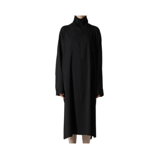 Wool Brend Twill Stand-Up Collar Dress