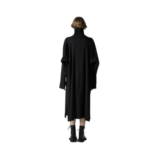 Wool Brend Twill Stand-Up Collar Dress