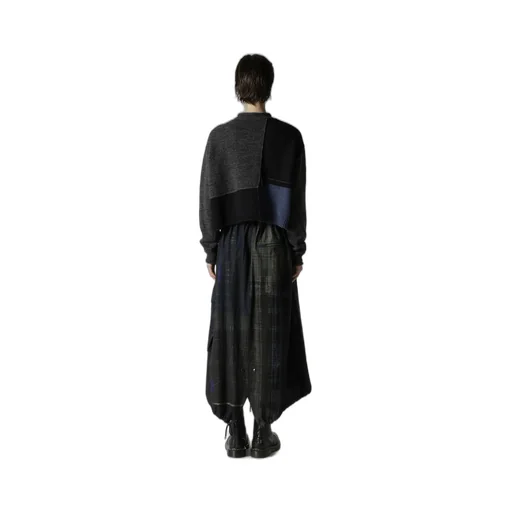 Patchwork Crew Neck Cardigan