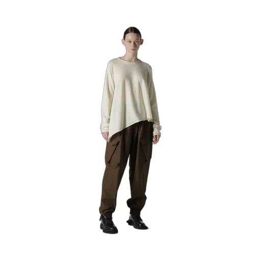 Wool Asymmetric Crew Neck Pullover
