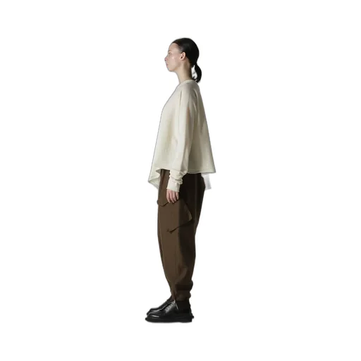 Wool Asymmetric Crew Neck Pullover