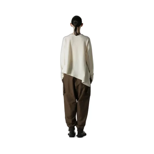 Wool Asymmetric Crew Neck Pullover