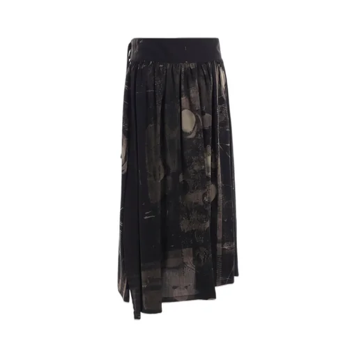 Dungeree Twill Asymmetric Gather Skirt