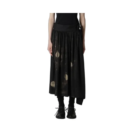 Dungeree Twill Asymmetric Gather Skirt