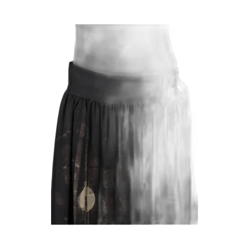 Dungeree Twill Asymmetric Gather Skirt