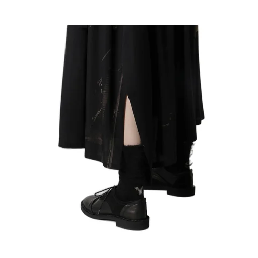 Dungeree Twill Asymmetric Gather Skirt